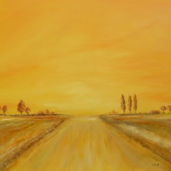 Peinture intitulée "Chemin Orangé" par Elisa Cook Benbassat Bassat, Œuvre d'art originale