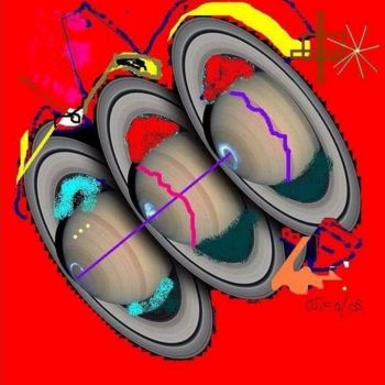Digital Arts titled "Saturn - 1" by Nick Mancuso, Original Artwork, Digital Painting