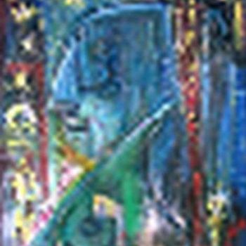 Digital Arts titled "Blue Buddha - 1" by Nick Mancuso, Original Artwork, Digital Painting