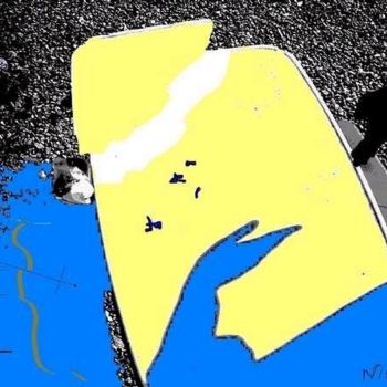 Digital Arts titled "Yellow Table" by Nick Mancuso, Original Artwork, Digital Painting