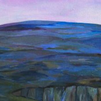 Schilderij getiteld "Paysage violet" door Jaap Van Der Wal, Origineel Kunstwerk