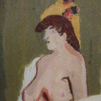 Painting titled "Nue" by Diafano Luccosu, Original Artwork, Oil