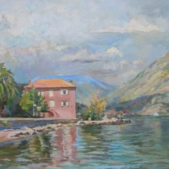 Painting titled "Которский залив.Прч…" by Dmitry Veltishchev, Original Artwork, Oil