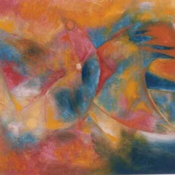 Painting titled "Eclipse volatile" by Jean-Philippe Degraeve, Original Artwork, Oil