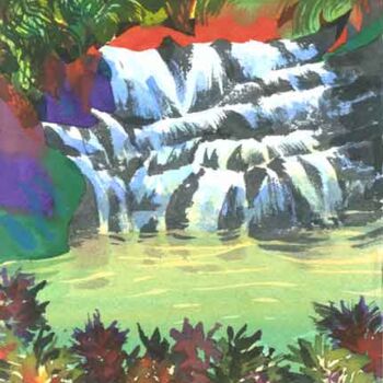 Painting titled "Cataratas Parque Ca…" by Carl Aldana, Original Artwork, Other