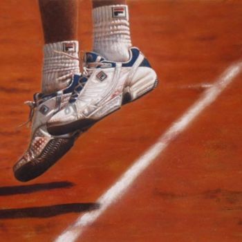 Painting titled "Terre battue  Paste…" by Daniel Lutaud, Original Artwork, Oil