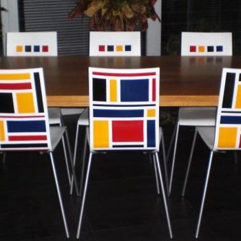 제목이 "Chaises peintes"인 미술작품 Helene로, 원작, 기름