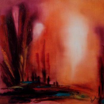 「Rassemblement」というタイトルの絵画 Valerie Nunesによって, オリジナルのアートワーク, オイル