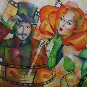 Ζωγραφική με τίτλο "kiss me" από Jeannette Guichard-Bunel, Αυθεντικά έργα τέχνης