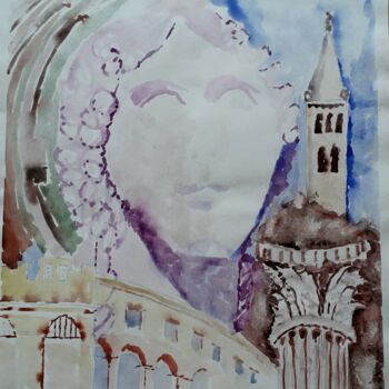 Картина под названием "Moja Pula 1" - Ljiljana Smoljan, Подлинное произведение искусства, Акварель