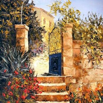 Painting titled "Le portail" by Pascal Clus, Original Artwork