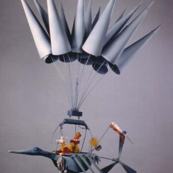 Sculpture intitulée "L'IMAGIN'AIR" par Serge Reynaud (Art of Flying), Œuvre d'art originale, Techniques mixtes