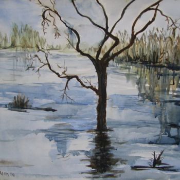 Картина под названием "Abandoned tree" - Ljiljana Smoljan, Подлинное произведение искусства