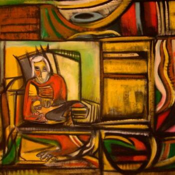 Peinture intitulée "la solitude" par Frédérique Manley, Œuvre d'art originale