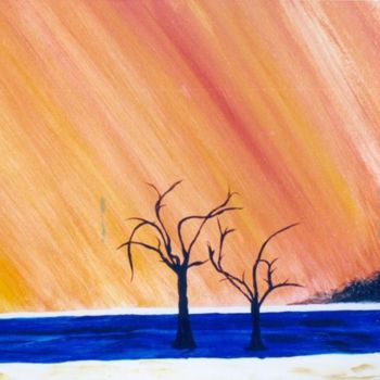 Peinture intitulée "SOLEIL DE NUIT" par Dany Champeme, Œuvre d'art originale, Huile