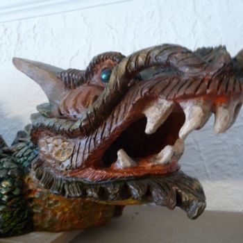 Γλυπτική με τίτλο "Tête du dragon" από Térégia, Αυθεντικά έργα τέχνης