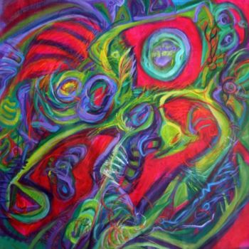 Pintura intitulada "face full of holes" por Geert Heirbaut, Obras de arte originais, Óleo