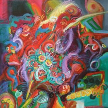 Pintura intitulada "De afdaling" por Geert Heirbaut, Obras de arte originais, Acrílico