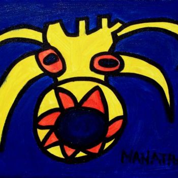 Painting titled "Monstre 2" by Nathalia Chipilova, Original Artwork, Acrylic