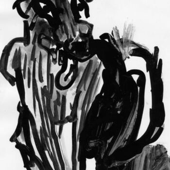 Drawing titled "Ink Dog 1" by Stephen West, Original Artwork, Other