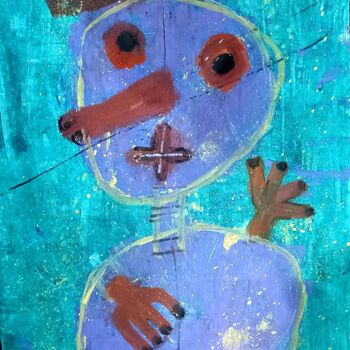 Painting titled "AM.LO EL PAYASO" by Arturo Morin, Original Artwork, Oil