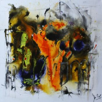 Peinture intitulée "Ganesh door" par Muriel Cayet, Œuvre d'art originale