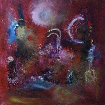 Painting titled "Rubis road" by Muriel Cayet, Original Artwork