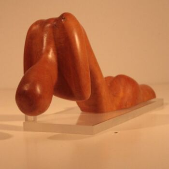 Scultura intitolato "Abattu - homme à te…" da Max Bernard, Opera d'arte originale, Legno
