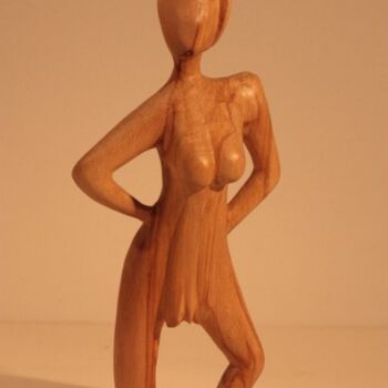 Scultura intitolato "Défilé - démarche é…" da Max Bernard, Opera d'arte originale, Legno