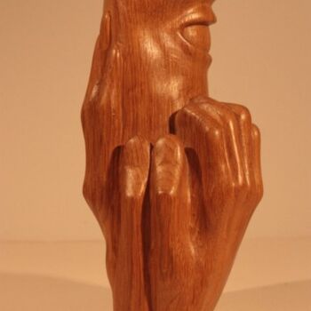 Scultura intitolato "Crispation - ça fai…" da Max Bernard, Opera d'arte originale, Legno