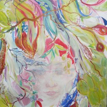 Peinture intitulée "regard loingtain" par Nanou, Œuvre d'art originale, Huile