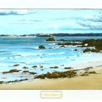 Dessin intitulée "Pointe de Locquirec" par Gaby Bourlier, Œuvre d'art originale, Pastel Monté sur Panneau de bois