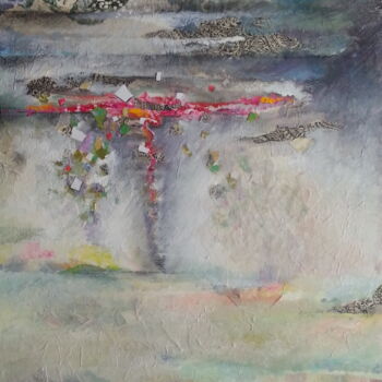 Collagen mit dem Titel "ronde de vie 3" von Diane Bonan, Original-Kunstwerk, Acryl