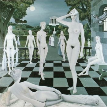 Peinture intitulée "Jeux de dames au cl…" par Jany Roberts, Œuvre d'art originale, Huile
