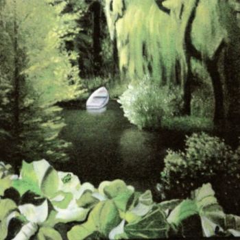 Peinture intitulée "La barque" par Jany Roberts, Œuvre d'art originale