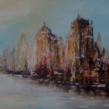 Pintura intitulada "Le canal" por Patrice Brunet, Obras de arte originais