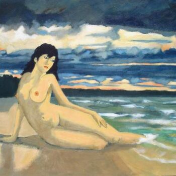 Peinture intitulée "CRÉPUSCULE ORAGEUX" par Marcel Clerc, Œuvre d'art originale, Acrylique