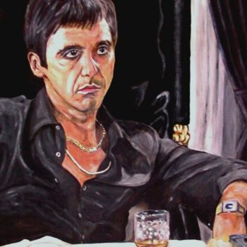 Painting titled "Scarface" by Paul Sabine, Original Artwork, Oil