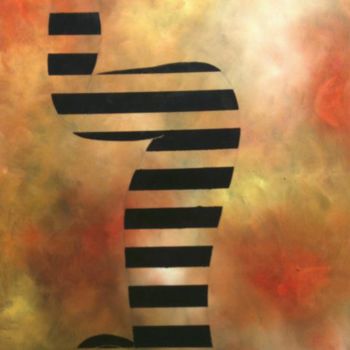Peinture intitulée "assise dangereuse" par Patou.B, Œuvre d'art originale