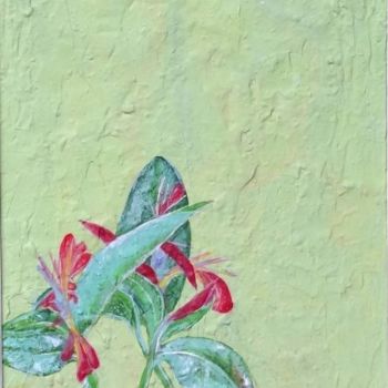 Painting titled "Oiseau du Paradis" by Adka, Original Artwork, Oil