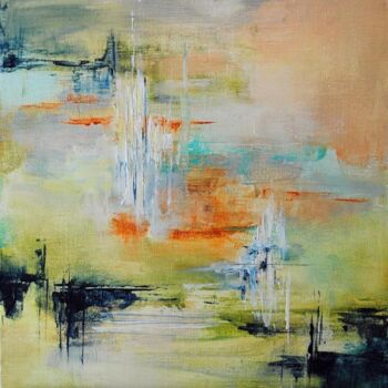 Painting titled "Insaisissable 3" by Françoise Dugourd-Caput, Original Artwork, Oil Mounted on Wood Stretcher frame
