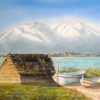 Peinture intitulée "etang de Canet en R…" par Paco Cabrera, Œuvre d'art originale