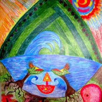 Desenho intitulada "PSICODÉLICO" por Silviane Moon, Obras de arte originais, Lápis