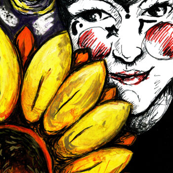 图画 标题为“Femme Tournesol” 由Karine Garelli (Reds Robin), 原创艺术品, 其他
