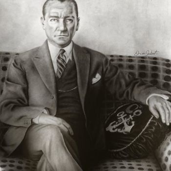 Drawing titled "atatürk" by Ercan Sebat, Original Artwork