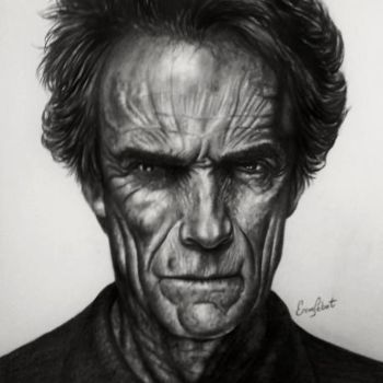 Drawing titled "client eastwood" by Ercan Sebat, Original Artwork