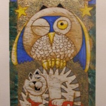 Painting titled "totem" by Franco Anselmi, Original Artwork