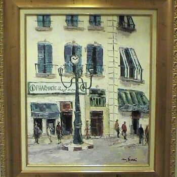 Painting titled "Bab el oued ,les tr…" by M'Hamed Saci, Original Artwork
