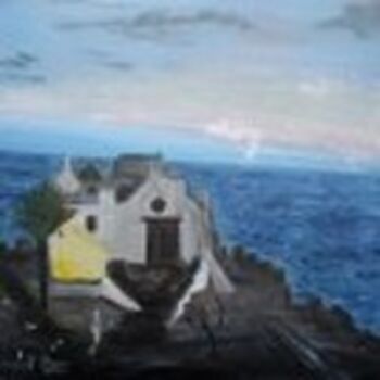 Peinture intitulée "Eglise à FORIO D'IS…" par Dany Champeme, Œuvre d'art originale, Huile
