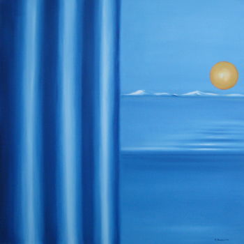 Painting titled "" De l'autre côté "" by Martial Dumoulin, Original Artwork, Oil Mounted on Wood Stretcher frame